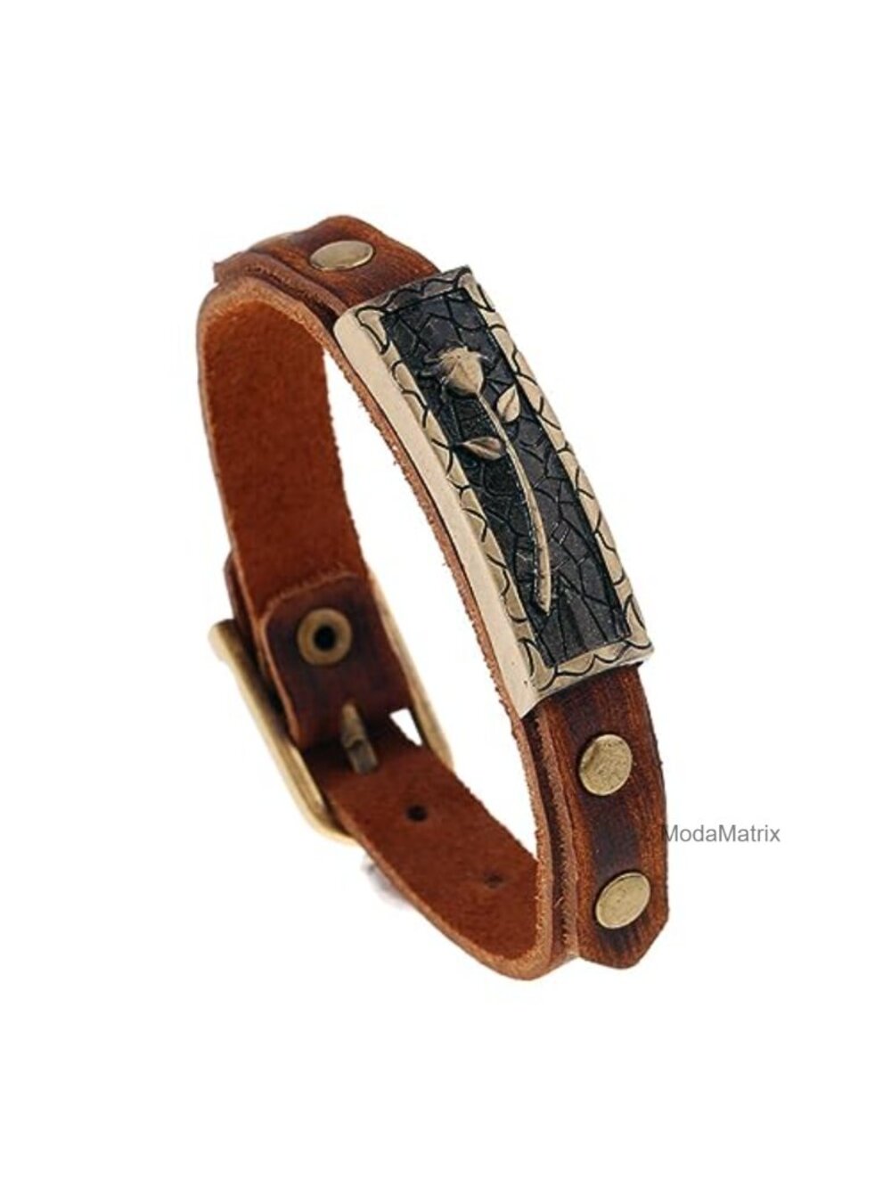 Vintage Leather Wrap Bracelet with Buckle Clasp Handmade Unisex